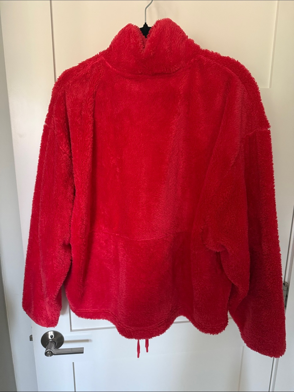 Women Plush Half-Zip Jacket - Red - Picture 4 of 5